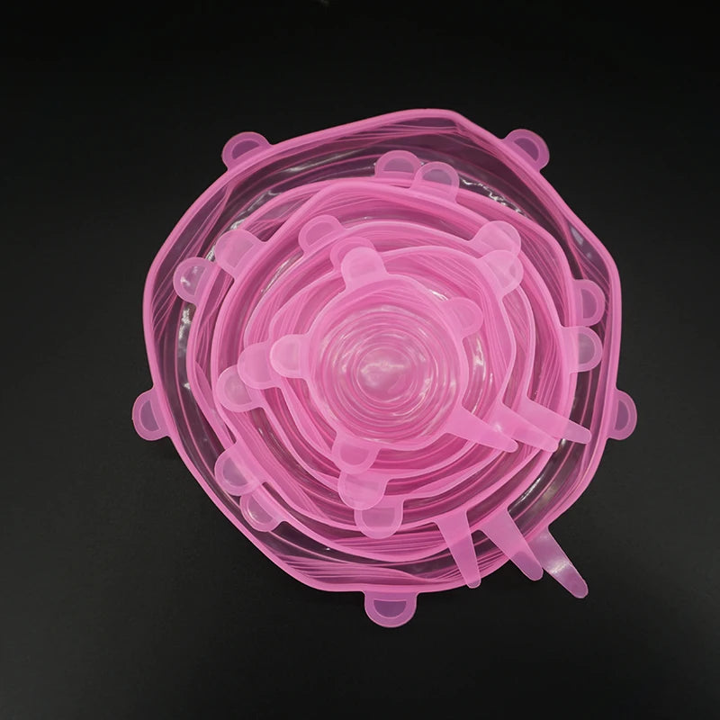 12 PCS Adaptable Silicone Lids Round Square Covers Silicone Caps Food Universal Dish Stretch Lids for Cans Kitchen Accessories