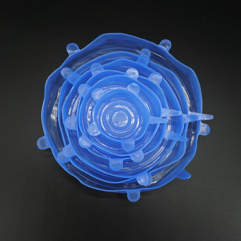 12 PCS Adaptable Silicone Lids Round Square Covers Silicone Caps Food Universal Dish Stretch Lids for Cans Kitchen Accessories