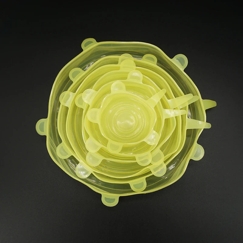 12 PCS Adaptable Silicone Lids Round Square Covers Silicone Caps Food Universal Dish Stretch Lids for Cans Kitchen Accessories