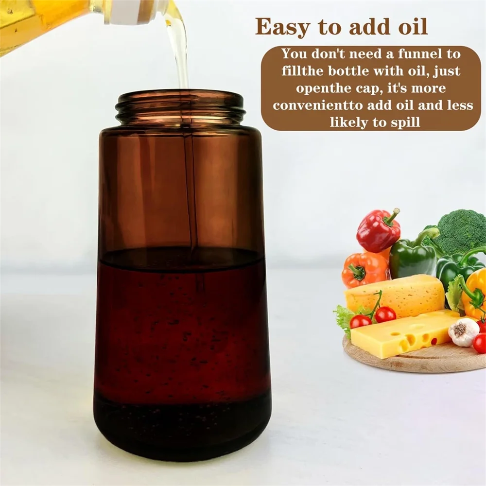 2-in-1 Glass Oil Dispenser & Sprayer - 16oz/470ml Leakproof Olive Oil Sprayer Bottle for Cooking, Air Fryer, BBQ, Baking, Salad